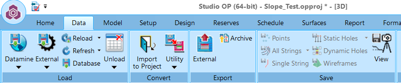 Datamine external file import option