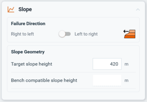 Failure direction and slope-geometry settings